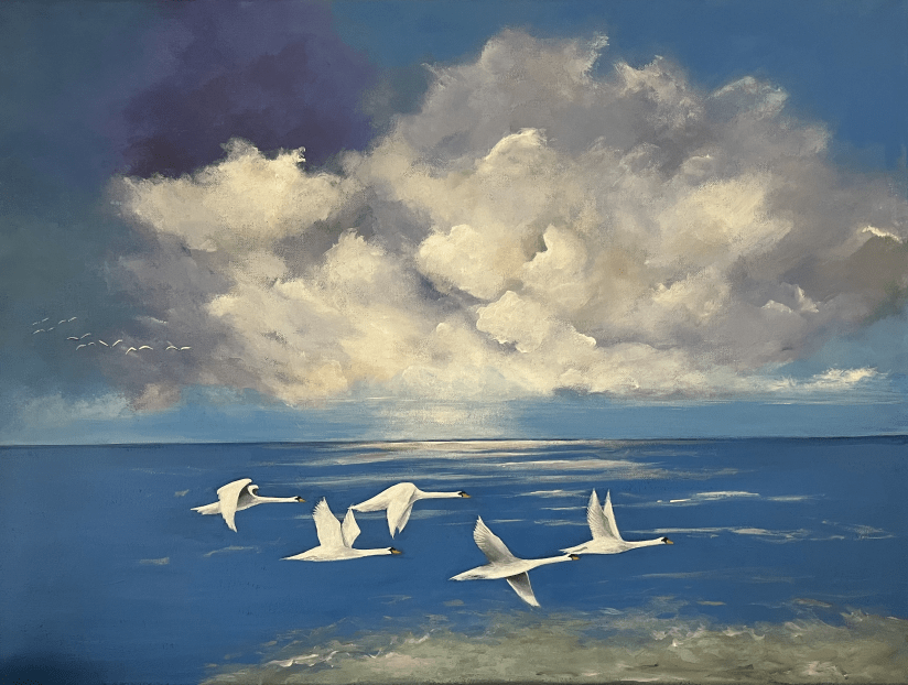 Akryl på lærred 60 x 80, Svanesøen